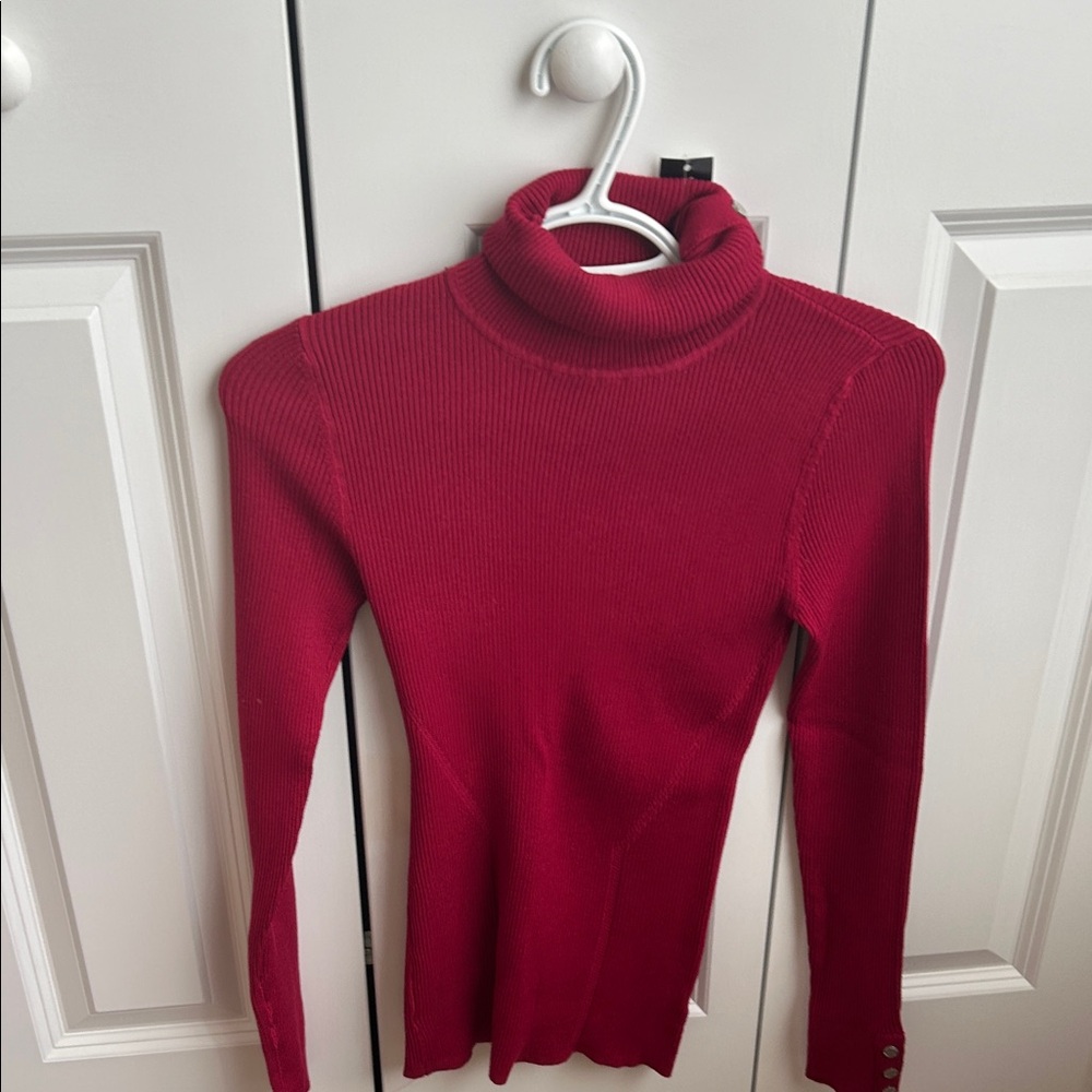 White House Black Market Rich Red Turtleneck Sweater